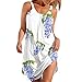 errcom Strandkleider Damen Boho Lang Kleid Schulterfrei Ärmelloses Elegant Freizeitkleid Strandkleid Damen Blumendruck Schulterfrei Chiffon Strandkleid Sommerkleid Bademode Kleid (I-Purple, L)