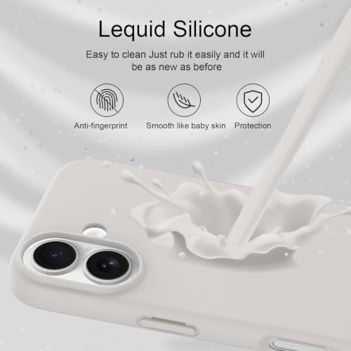 Image of DIZORO Compatible with iPhone 17 Case 6.3, Slim Liquid Silicone 3 Layers Full Covered Soft Gel Rubber Phone Cases Protective Back Cover 6.3 Inch - Neo Stone