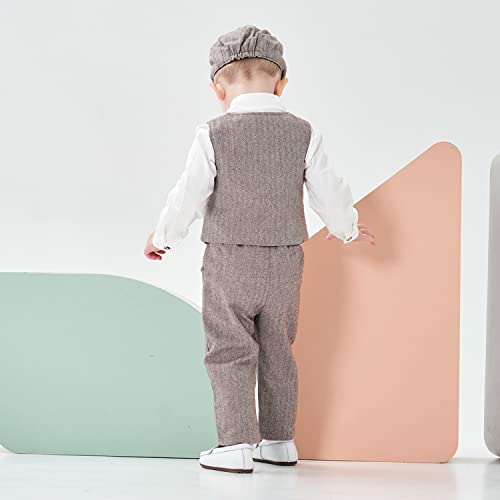 Image of Volunboy Toddler Suit Boys Formal Wedding Guest Dress Outfit | graduation dress clothes, gentleman ring bearer bowtie outfit, back-to-school pants set, birthday photoshoot dressy outfit