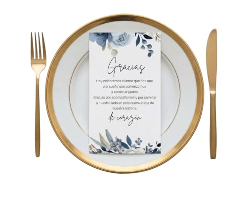 TODOKRAFT Blue Wedding Thank You Cards Set