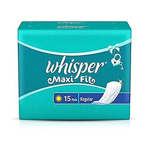 Image of Whisper Maxi Fit Regular (15+15 )Sanitary Pads Sanitary Pad (Pack of 2, Each 15 Pads)