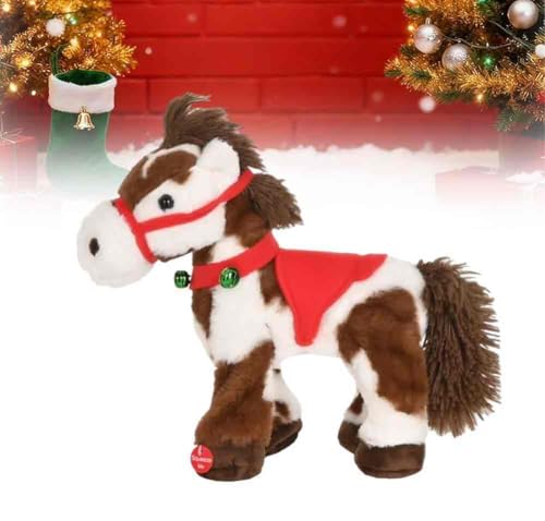 Image of ZIGFRUIT Animated Plush Horse,Spotted Christmas Horse Electric Toy Stuffed Pillow Novelty Gifts