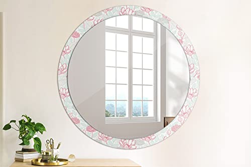 Miroir rond fi100 Fleurs grand format pour agrandir le salon