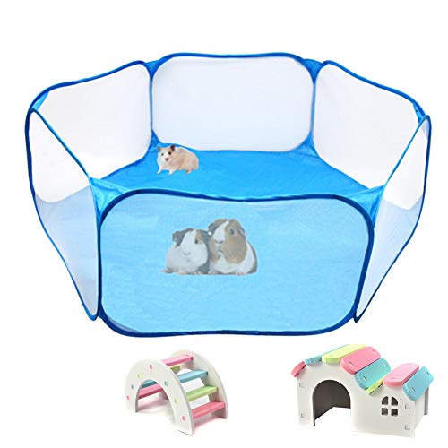 Hamster Foldable Exercise Playpen, Breathable and Transparent Pet Playpen, Indoor/Outdoor Cage Small Animal