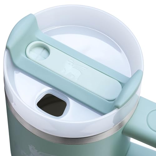 Image of STANLEY Quencher H2.0 Tumbler with Handle and Straw 14 oz | Flowstate 3-Position Lid | Cup Holder Compatible for Travel | Insulated Stainless Steel Cup | BPA-Free | Seafoam