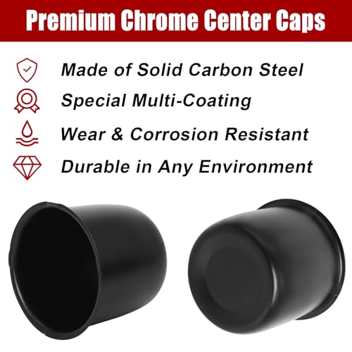 3.31 inch Wheel Center Caps Push-Through 4 Pack for Trailer Truck RV SUV by Podoy - Image 2