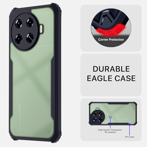 Image of Pikkme Techno Spark 20 Pro Plus 5G Back Cover | Crystal Clear Transparent Back | Ultra Hyrbid | Full Camera Protection | Raised Edge | Bumper Back Case (Blue)