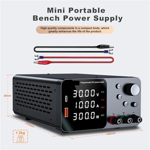 Alimentation CC 30V 10A avec commande par encodeur précis et double port USB de charge - 4