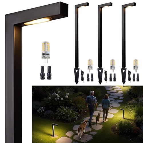 Gardenreet Low Voltage Pathway Lights Brass, LED Landscape Path Lights, Yard Lights Outdoor...