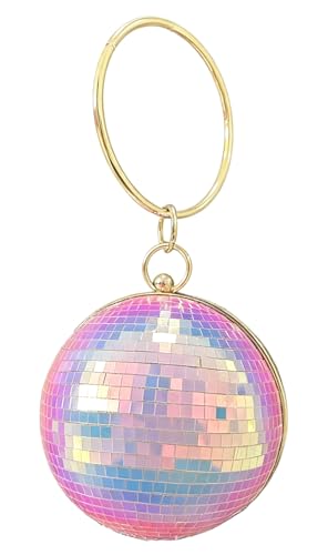 Disco Ball Purse For Women, Sparkly Sequin Glitter Wristlet Clutch,