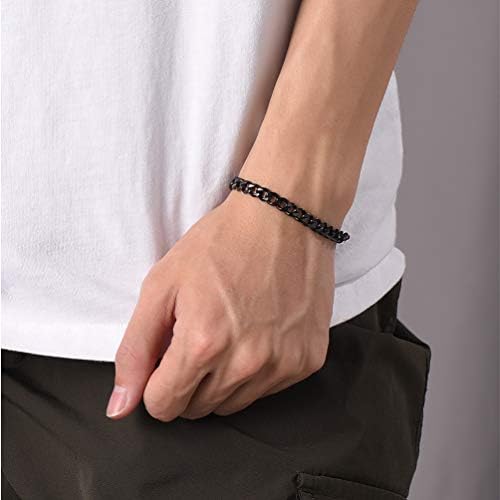 PROSTEEL Mens Chain Bracelet 3/6/9/12MM Width, 16+5 /19CM Length, 316L Stainless Steel/Gold Tone/Black (Send Gift Box)