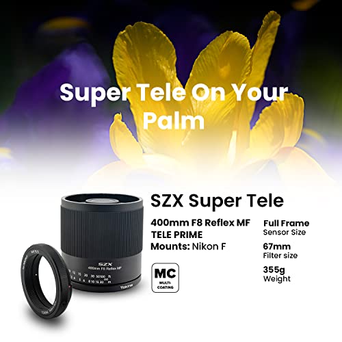 Tokina 634707 Telephoto Lens, Mirror Lens, Szx Super Tele, 15.7 Inches (400 Mm), F8 Reflex Mf, Nikon F-Mount, Reflective, Manual Focus, Interchangeable Mount, Full Size Compatible #TOP6