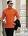 KGGEOO Men's Turtleneck Casual Basic High Neck Long Sleeve T Shirts Half Neck Lightweight Pullover Sweater Orange