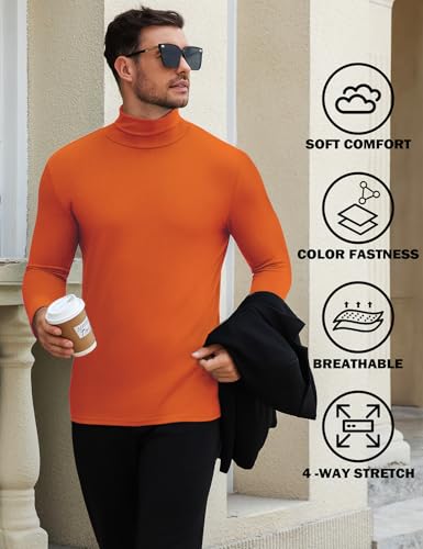 Men's Turtleneck Casual Basic High Neck Long Sleeve T Shirts Half Neck Lightweight Pullover Sweater2