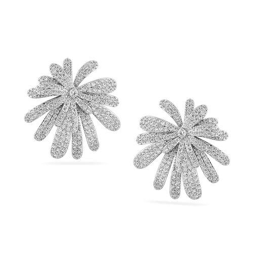 Image of Rubans Stud Earrings American Diamond Zirconia Stylish Jewellery Gift for Women & Girls