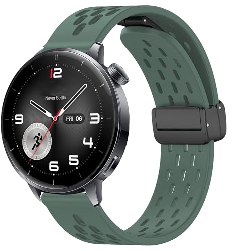 Lamshaw OnePlus Watch 3 43mm�p�o���h�A�ʋC���̂���V���R�������p�o���h�X�g���b�v OnePlus Watch 3 43mm�ɑΉ� (�A�[�~�[�O���[���A18mm�T�C�Y�̃o���h)