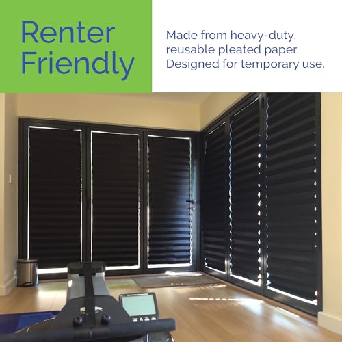 Temposhade Thermal Blackout Temporary Blinds - 6 Pack (110g sqm) | 91.4cm Wider Blind, Easy Stick Up & No Screws | Home Temporary Paper Pleated Blind | Black - Cosy Home Interiors Temposhade Thermal Blackout Temporary Blinds - 6 Pack (110g sqm) | 91.4cm Wider Blind, Easy Stick Up & No Screws | Home Temporary Paper Pleated Blind | Black - Image 5