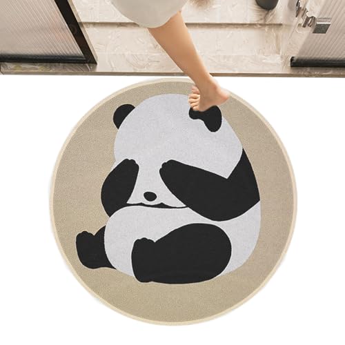 Panda Rug,Shower Round Carpet | Plush Cute Bathroom Rug Mats Soft Bath Rugs Non-Slip Comfortable Baths Mats Carpet for Home