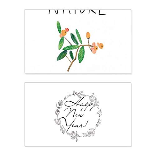 Tarjeta de Año Nuevo Natural Plants SoloIsland con elegante mensaje de bendición incluido