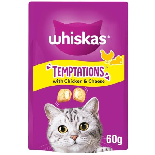 Whiskas Temptations Dual-Textured Cat Treats with Chicken & Cheese 12 x 60g