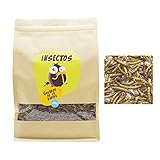 FINCA CASAREJO Gusanos de la Harina Deshidratados 400g – Tenebrios Secos para Reptiles, Aves, Peces de Estanque y Roedores – Fuente Natural de Proteínas