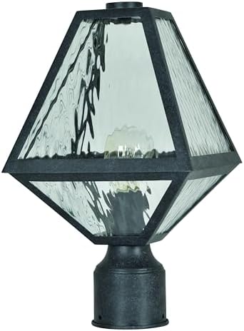 Brian Patrick Flynn for Crystorama Glacier 1 Light Black Charcoal Small Outdoor Post