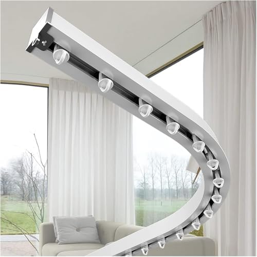 White Flexible Curtain Track | Adjustable Bendable Concealed Rod for Recessed or Ceiling Mount | Durable Aluminum Alloy Flex Track (3.3-26.3ft) for Smooth Curtain Movement