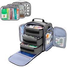 BAFASO Pill Bottle Organizer with 3 Removable Pouches, Large Medicine Bag Come with Shoulder Strap Bag ONLY, Gray