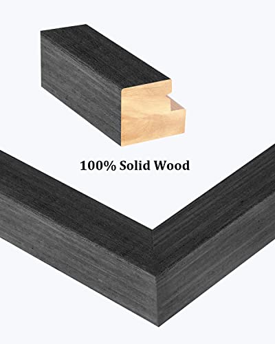 Egofine 8X10 Picture Frames Made Of Solid Wood With Plexiglass, Display Pictures 4X6/5X7 With Mat Or 8X10 Without Mat Set Of 4 For Tabletop And Wall Mounting, Rustic Black #TOP1