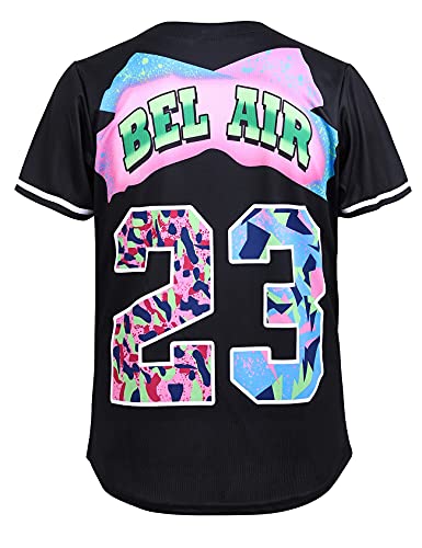 Cuthbert 90S Clothing For Men And Women,Belair Baseball Jersey Shirt For Party,Hip Hop Short Sleeves Buttom Down Shirt (23Black,M) #TOP7