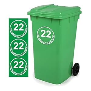 Mülltonnen-Aufkleber D4, personalisierbar mit Adresse, 18cm x 18cm, 3 Stück