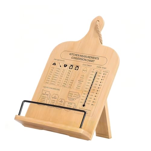 Soporte para libros de cocina rústico y modificable de madera