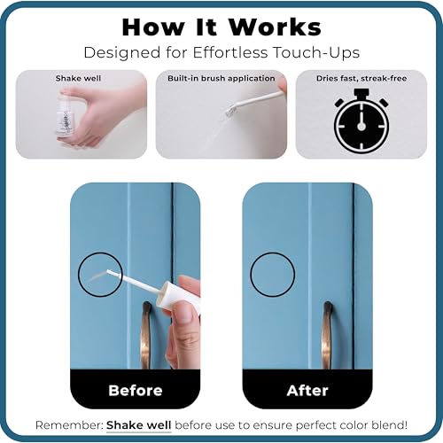 Image of spot. Touch-Up Paint | Matte Finish for Cabinets, Walls, Doors & Furniture | Multi-Tone Blue Repair Kit | Quick-Dry, Self-Priming, Low-Odor, Eco-Friendly | No-Sanding or Primer Needed | 3 Pack