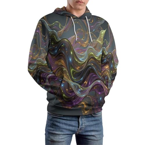 Sweatshirt 3D abstrait avec imprimé lignes fluides modernes