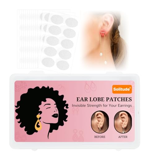 Image of Solitude 80 Pcs Invisible Ear Lobe Support Patches for Earrings & Big Jhumkas Earlobe Tapes & Stickers Transparent Earring Supporter for Girls & Women Heavy Earrings
