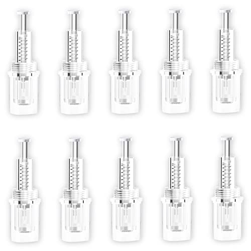 Cartouche d'aiguilles Stylo électrique Microneedling 10 pièces Aiguilles de remplacement, emballées individuellement, fente de filetage réglable pour stylo électrique Derma (36pins) Cover