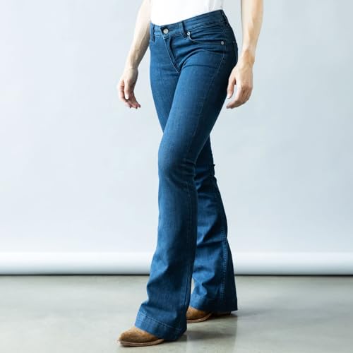 Kimes Ranch Women's Lola Casual Western Mid-Rise Wide Flare Leg Tri-Blend2