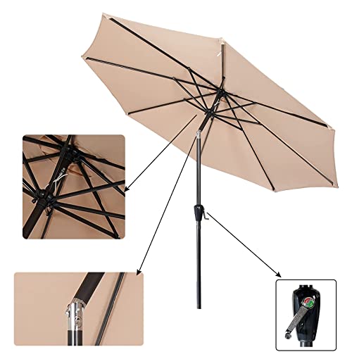 Parasol café sin base de 2,7m para terraza y momentos al aire libre 6