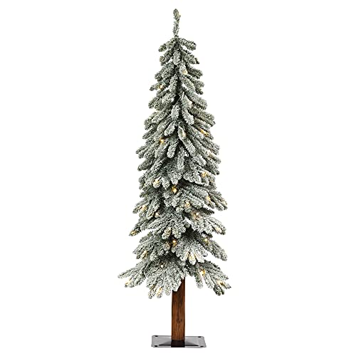 Hautedecorlightlyflockedalpinetreewithwoodpoleandwarmwhitebatteryoperatedledlightswithtimer4foot  Urban Country Home Decor Haute decor lightly flocked alpine tree with wood pole and warm white battery operated led lights with timer 4 foot  urban country home decor