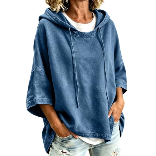 FPMLUXLL Womens Casual Hoodie Fall 3/4 Sleeve Oversized Pullover Sweatshirt - image 1