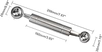 Vista 2 de Cuchara de doble cara del melón de la fruta, 2 en 1 cortador de la cucharada del acero inoxidable 7.9 in