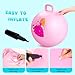 PlayZap Hopper Ball for Kids 3-8,18 Inch Pink Bouncy Ball with Handle, Inflatable Hippity Hop Bounce Hopping Jumping Toys Indoor Outdoor for Boys Girls Gifts