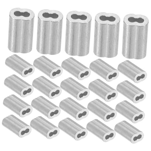 CIYODO Wire Rope Crimp Tool Set 100pcs Aluminum Crimping Loop Sleeves Cable Clamp Double Hole Design for Efficiency