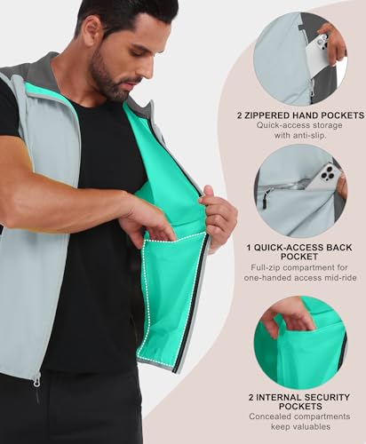 Image of Little Donkey Andy Men's Water-resistant Outerwear Vests, Stretch Windproof Vest for Cycling, Running, Golf