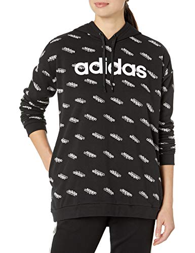 adidas Women's Favorites Hooded Sweatshirt Black/White Medium