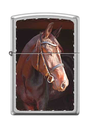 Encendedor Zippo Brown Horse Satin Chrome miniatura 1