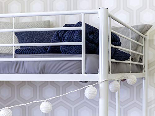 Home Accent Furnishings Full Size Loft Bed-White Metal Finish #TOP1