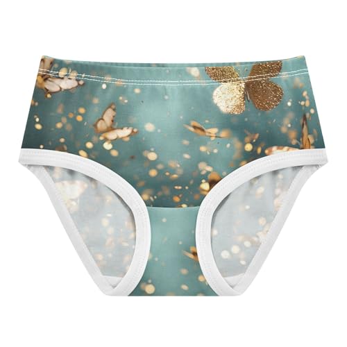 Teal White Golden Glitter Girl Panties Cute Toddlers Underwear Floral Cotton Animals Briefs Girls Undies 2t