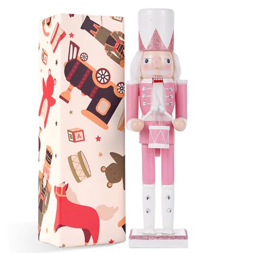 VorFor Pink Drummer Nussknacker Figur,Rosa Serie 30CM Nussknacker...