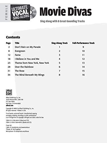 Ultimate Vocal Sing-Along Movie Divas: Female Voice, Book & Enhanced CD image 5